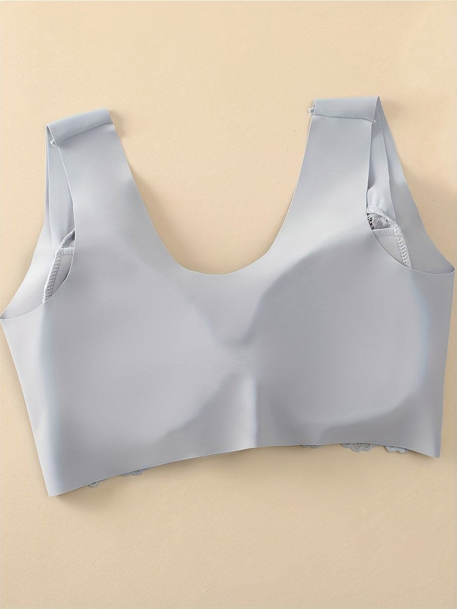 Grey Lace Padded Non Wired Regular Bra