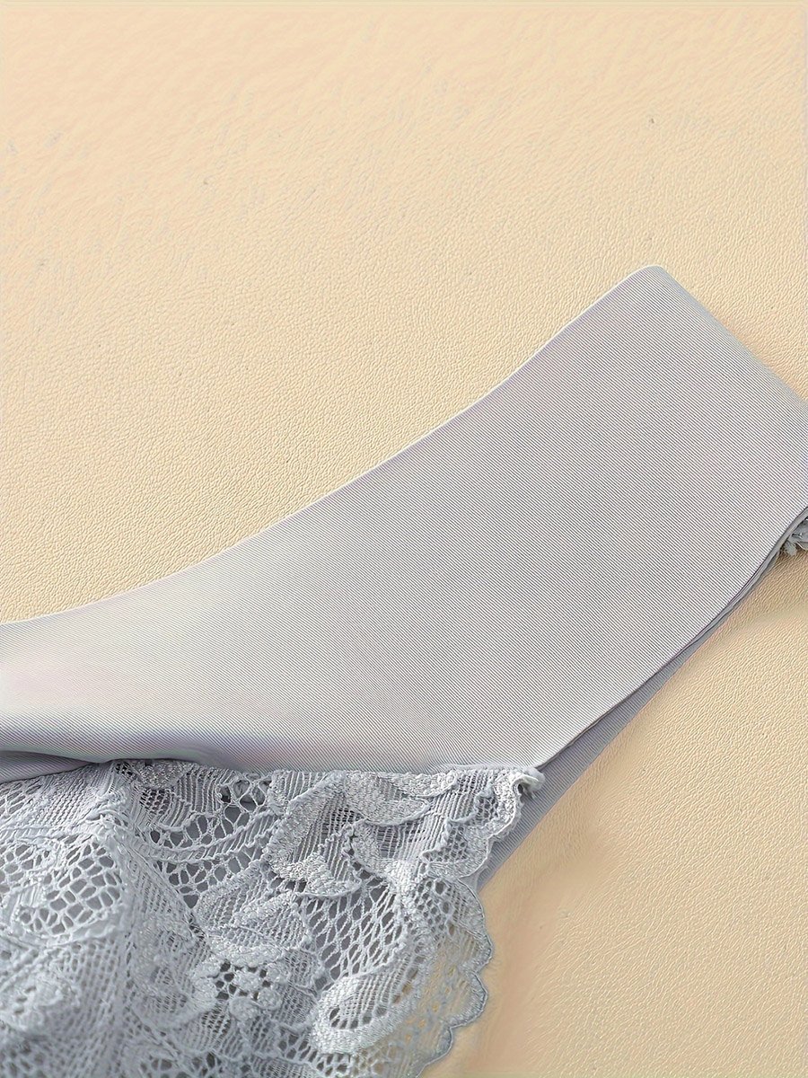 Grey Lace Padded Non Wired Regular Bra