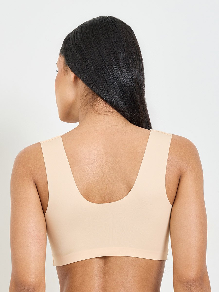 Nude Lace Padded Non Wired Regular Bra