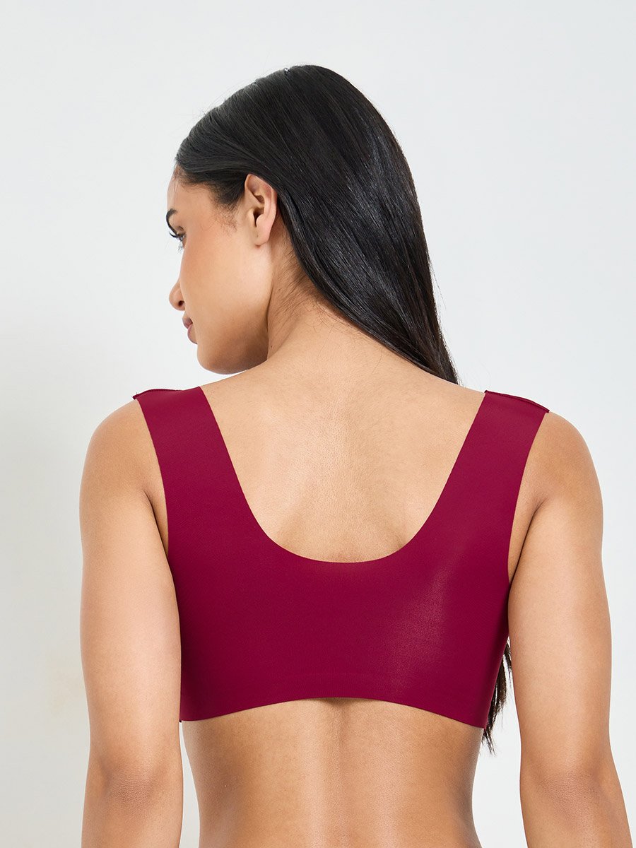 Red Lace Padded Non Wired Regular Bra