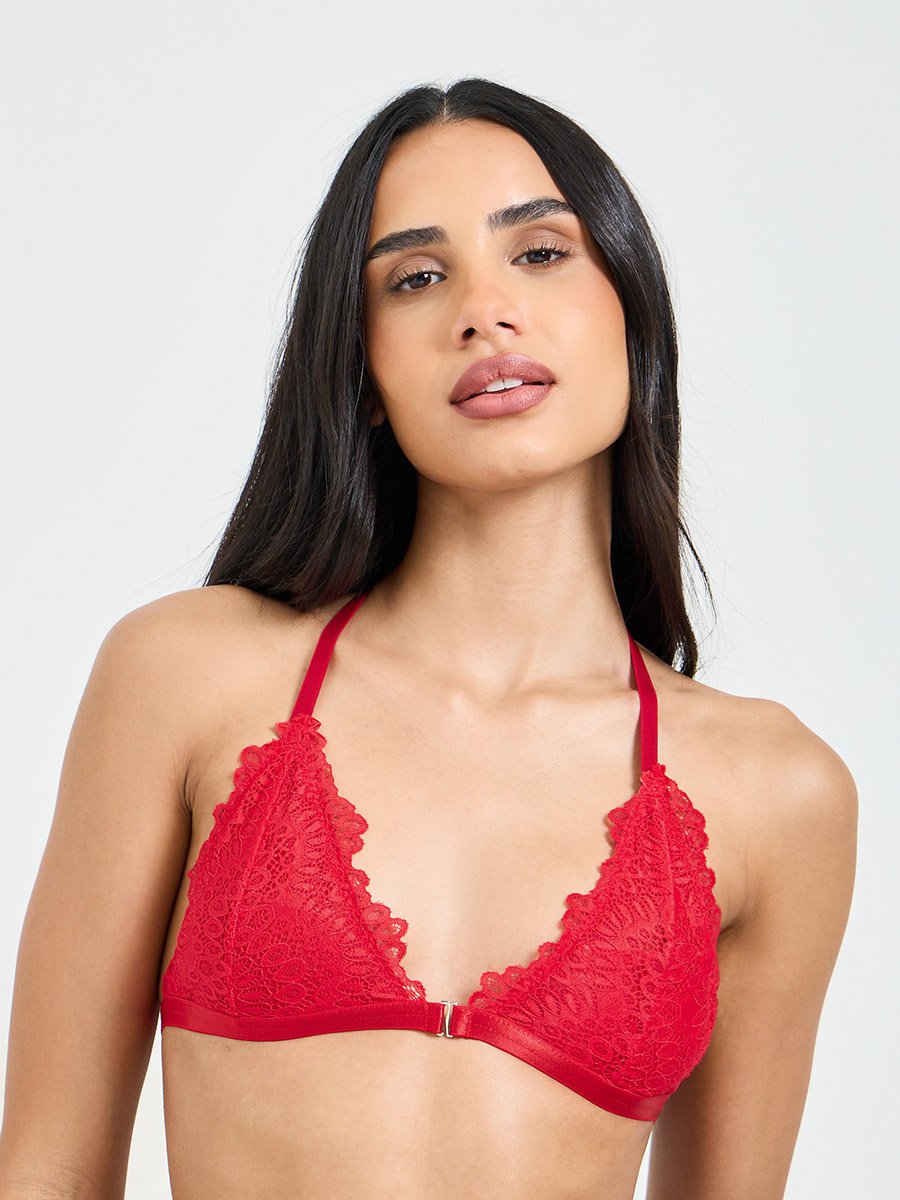 Solid Lace Padded Non Wired Bulk Front Bralette
