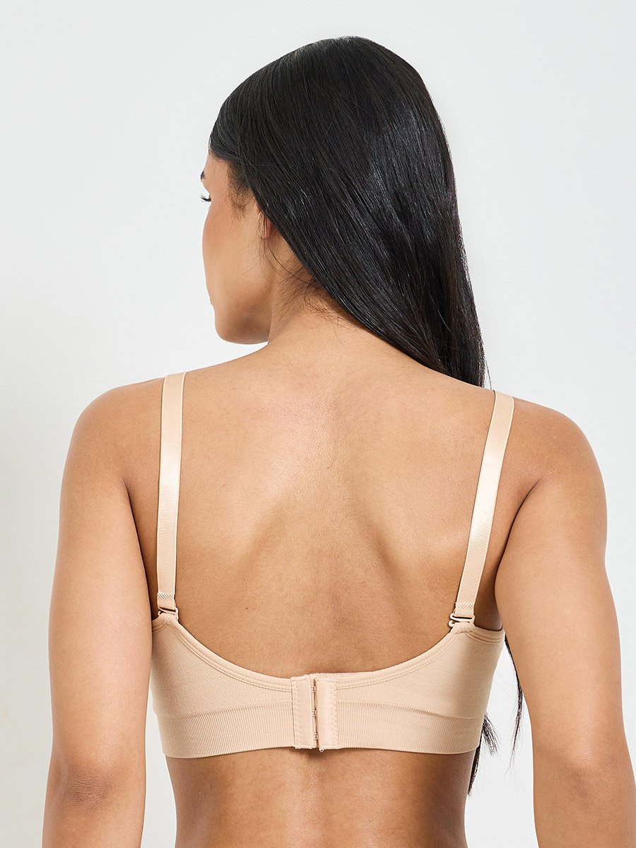 Solid Texture Padded Non Wired T-Shirt Bra