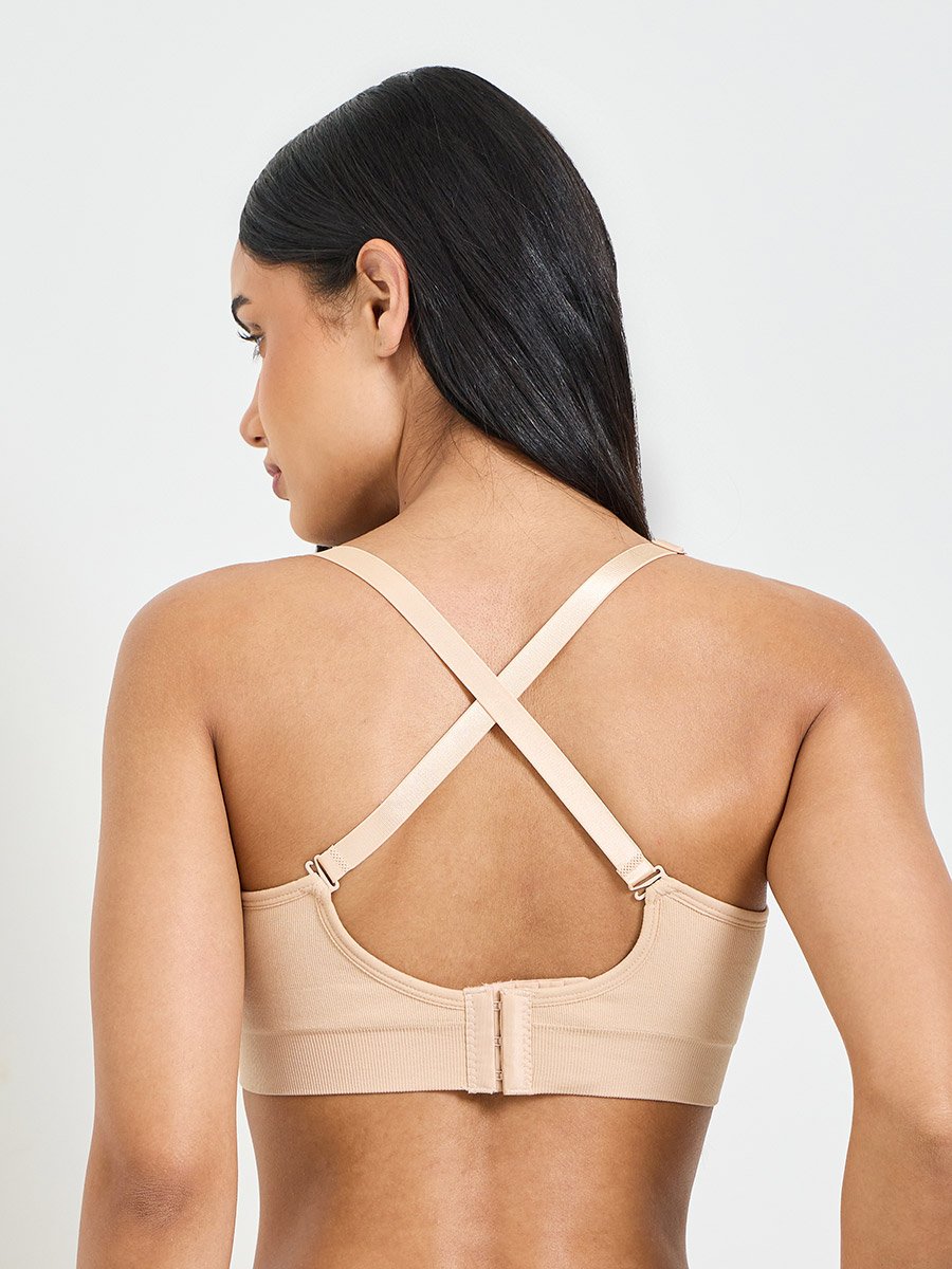 Solid Texture Padded Non Wired T-Shirt Bra