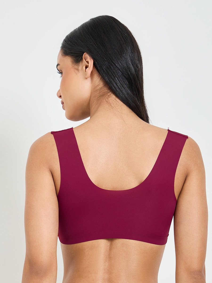 Solid Lace Bulk Front Padded Non Wired Regular Bra
