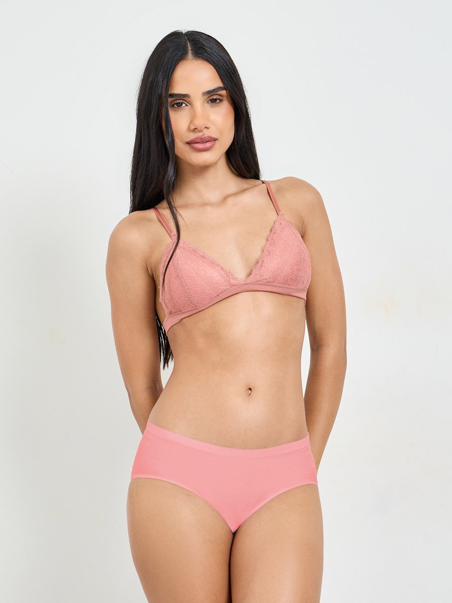 Solid Lace Padded Non Wired Bralette