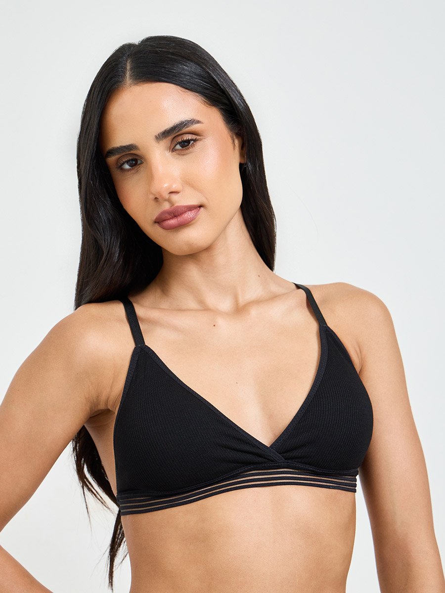 Solid Texture Padded Non Wired Regular Bra and Thong Lingerie Set