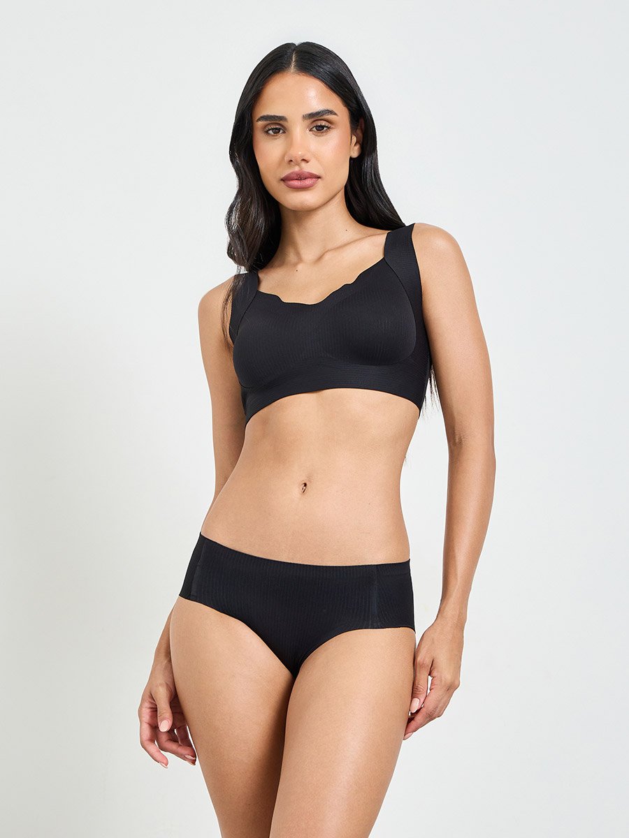 Solid Padded Non Wired T-shirt Bra and Briefs Lingerie Set