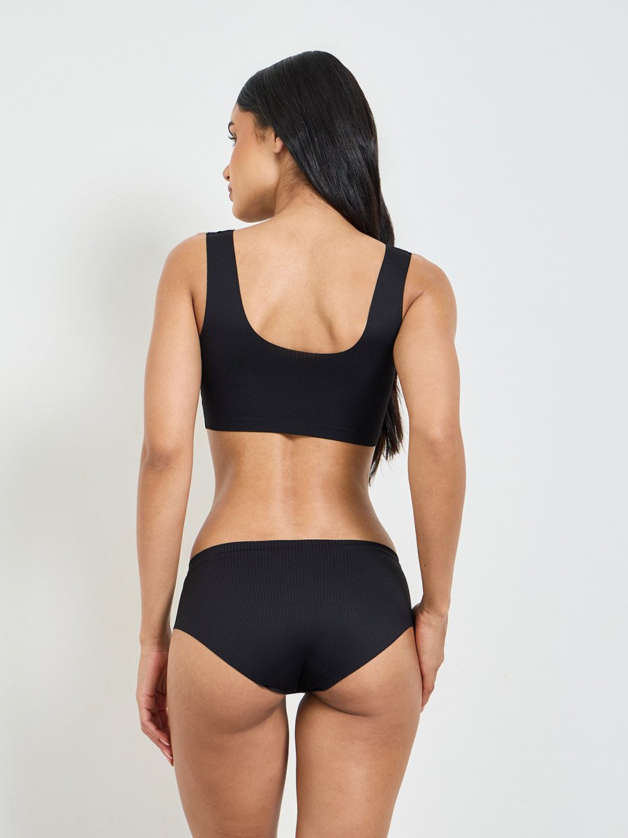 Solid Padded Non Wired T-shirt Bra and Briefs Lingerie Set