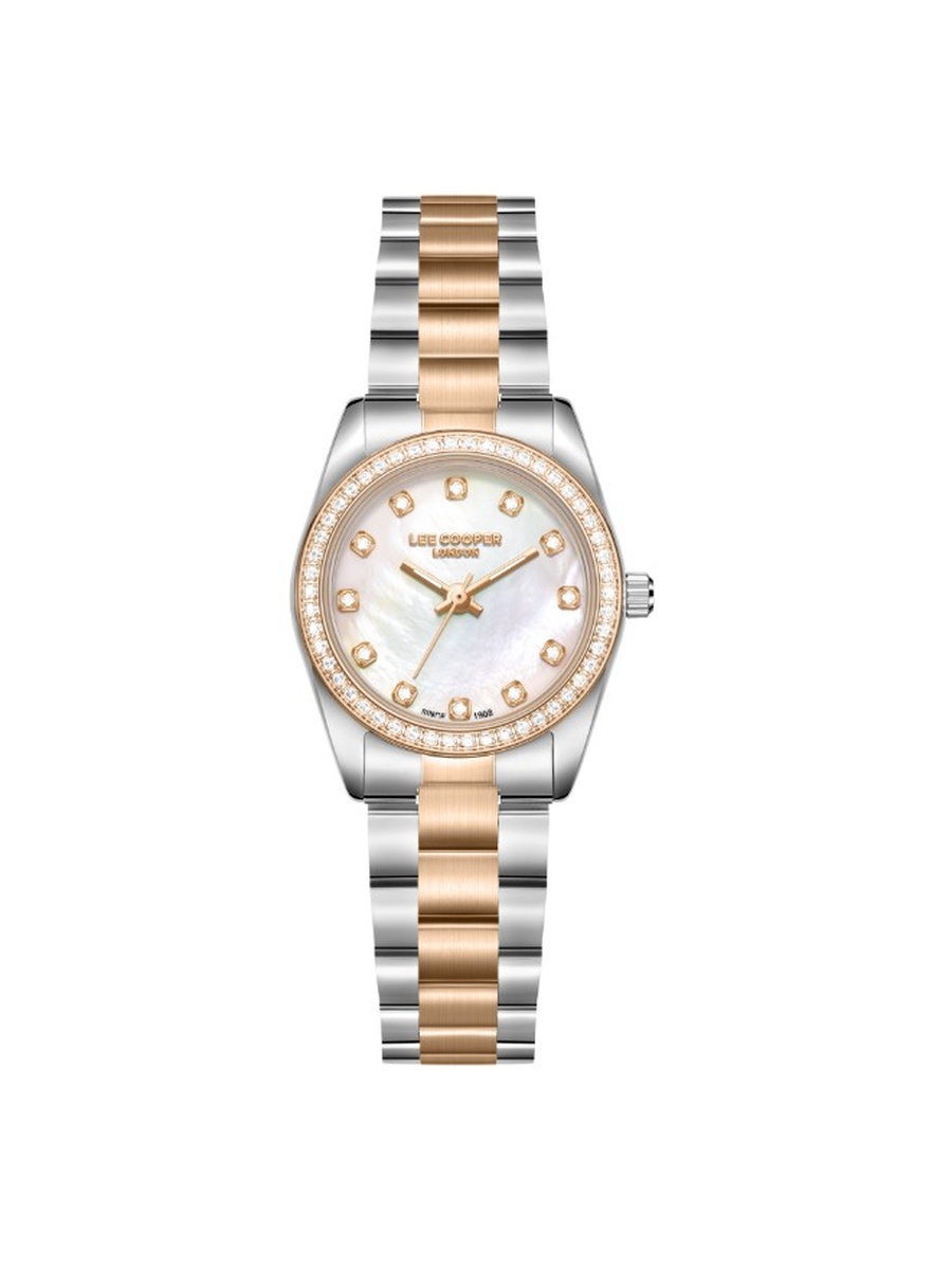 ساعة 2035 أنالوج مع حزام معدني، فضي/ذهبي وردي