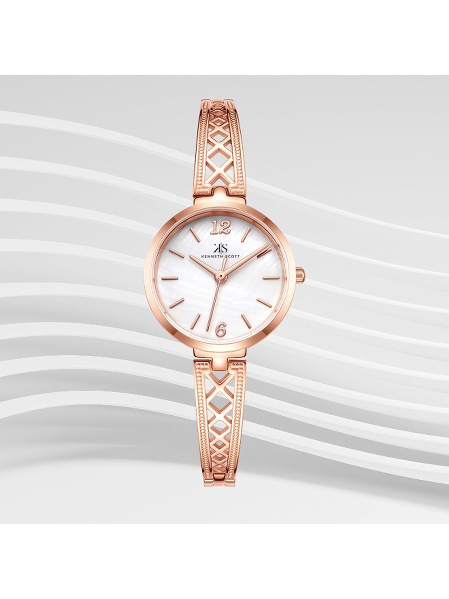 Quartz Analog Watch with Alloy Strap - K22518-RBKM, Rose Gold