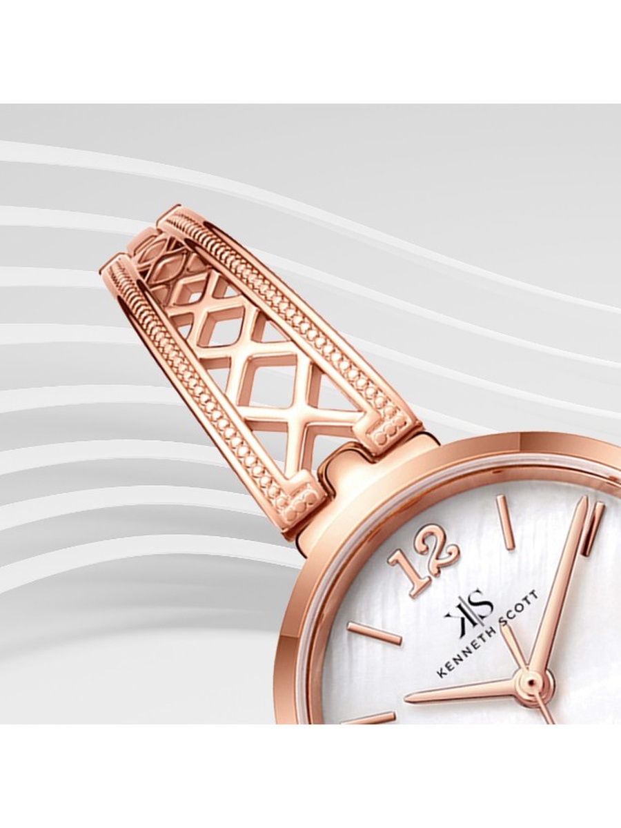 Quartz Analog Watch with Alloy Strap - K22518-RBKM, Rose Gold