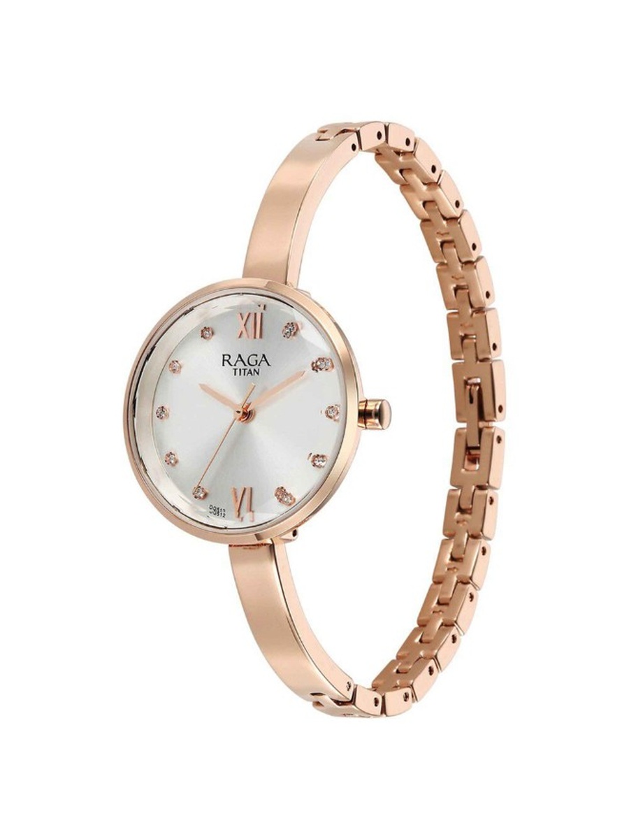 Quartz Analog Watch with Metal Strap - 95271WM02, Rose Gold