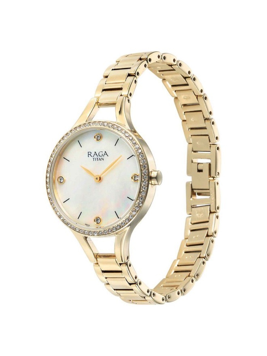 Quartz Analog Watch with Metal Strap - 95275YM01, Gold