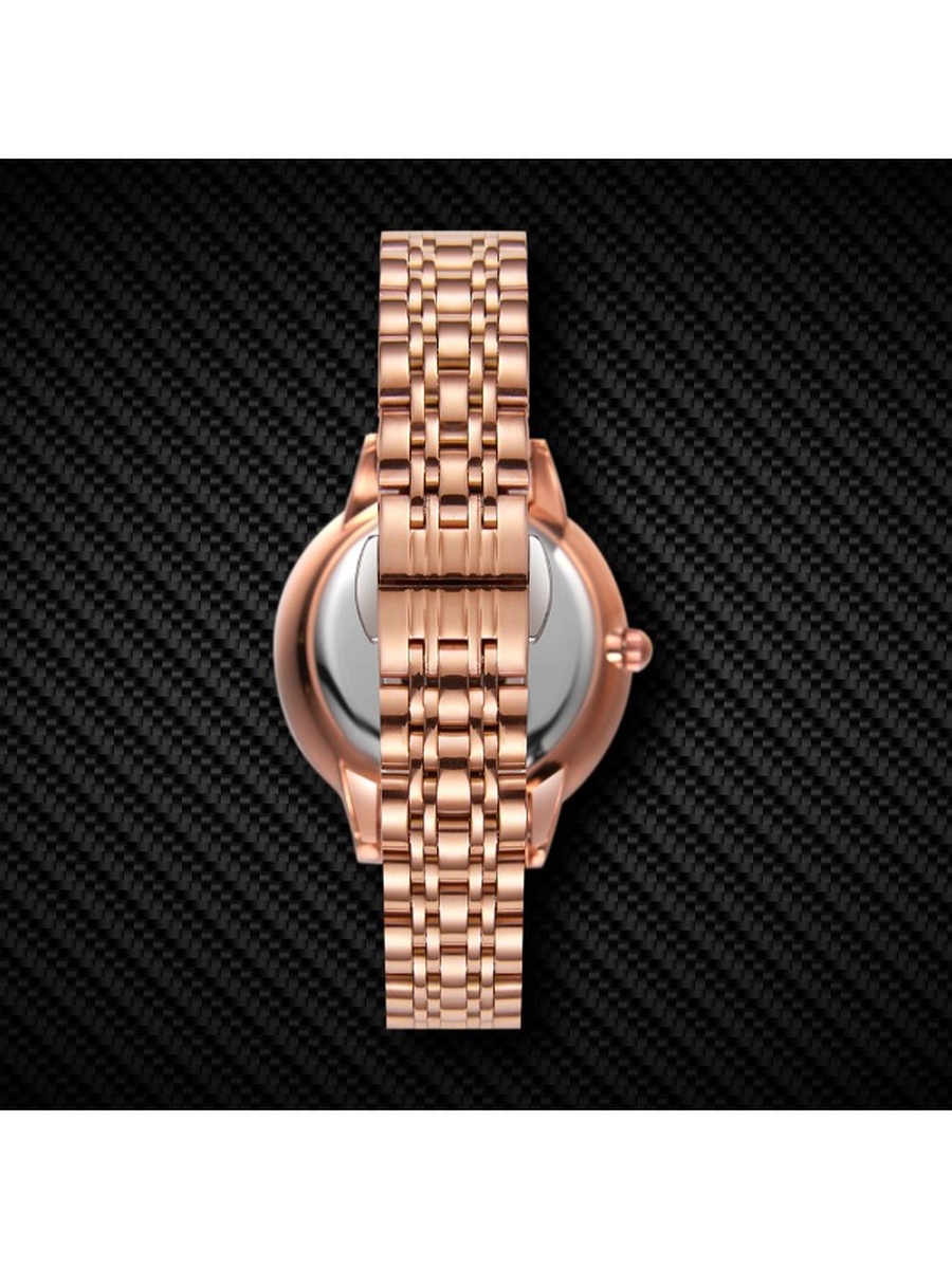 Quartz Analog Watch with Stainless Steel Strap - K22532-RBKR, Rose Gold