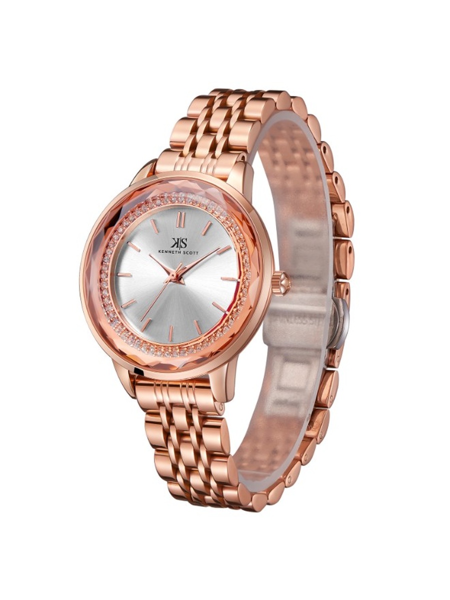 Quartz Analog Watch with Stainless Steel Strap - K22532-RBKW, Rose Gold