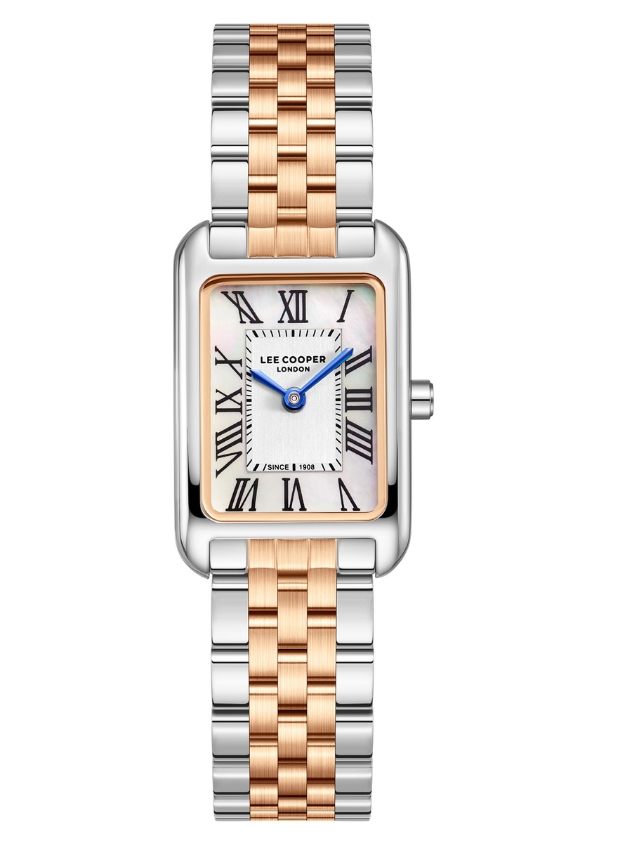 VJ20C1 Analog Watch with Metal Strap - LC08135.520, Silver/Rose Gold