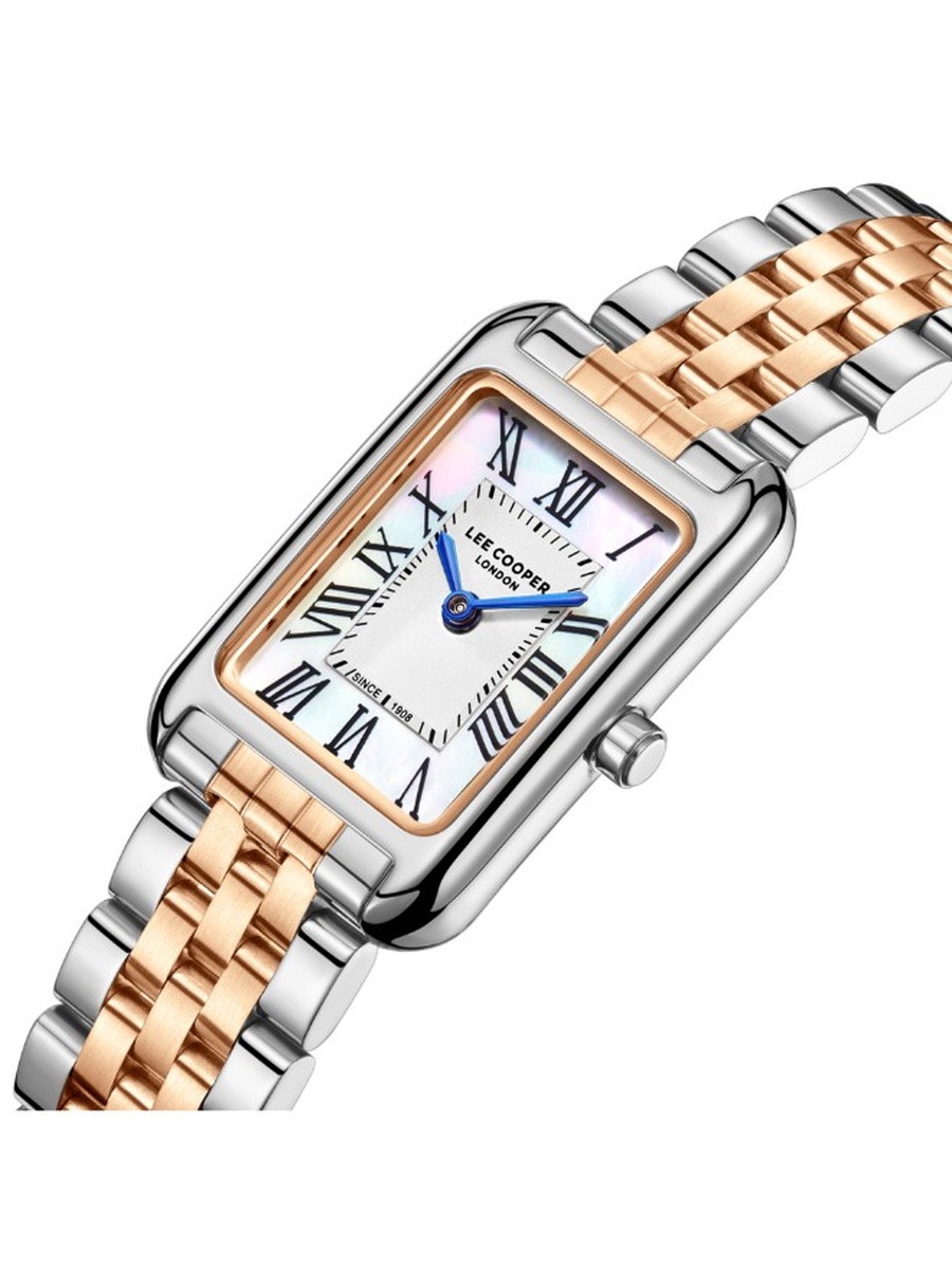 VJ20C1 Analog Watch with Metal Strap - LC08135.520, Silver/Rose Gold