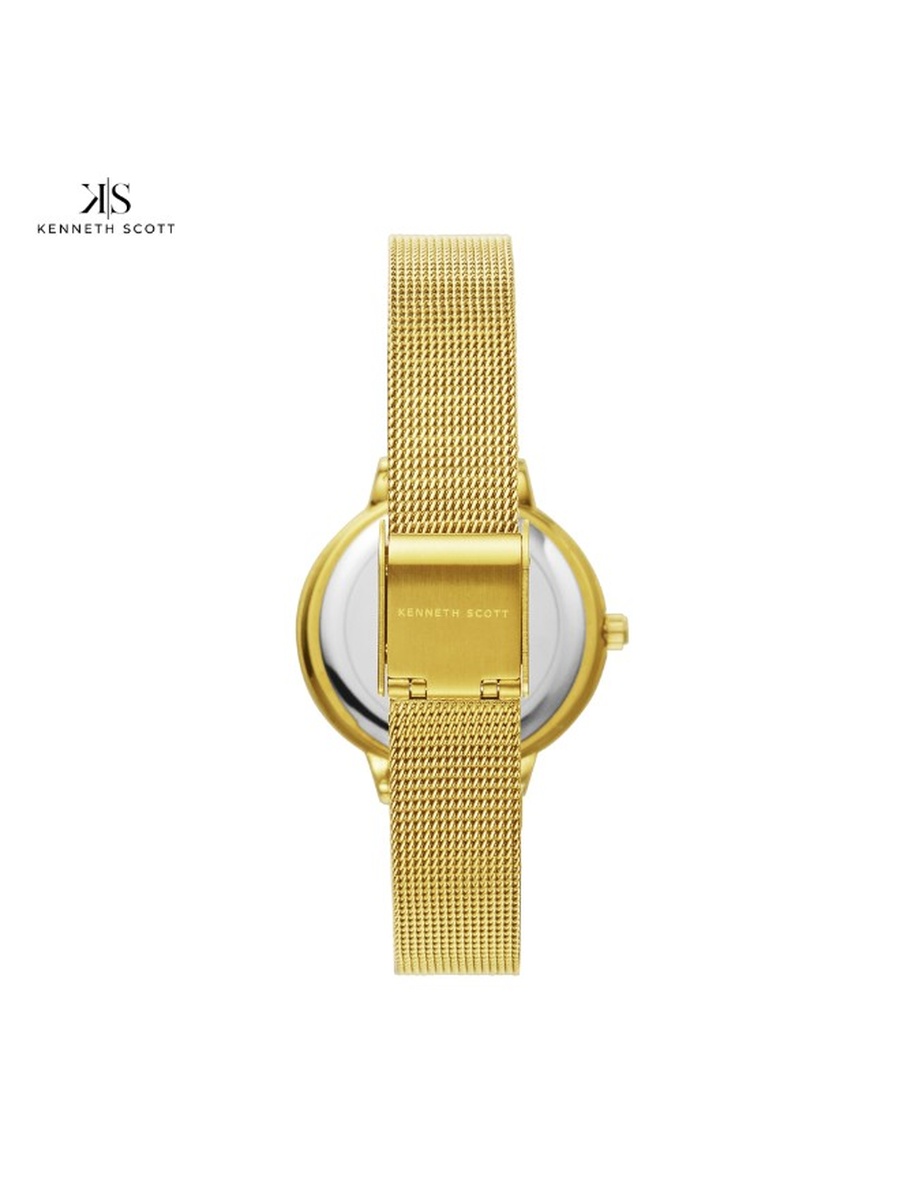 Quartz Analog Watch with Stainless Steel Strap - K22523-GMGW, Gold