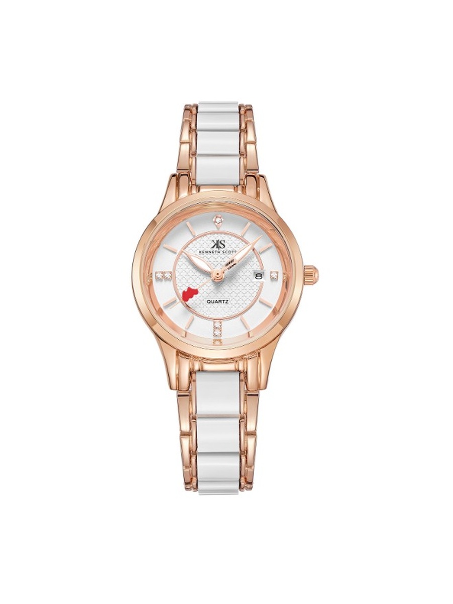 SL25D Analog Watch with Ceramic Metal Strap - K23517-RCWW, White