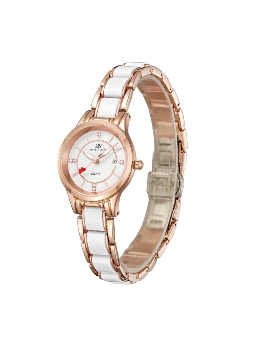 SL25D Analog Watch with Ceramic Metal Strap - K23517-RCWW, White