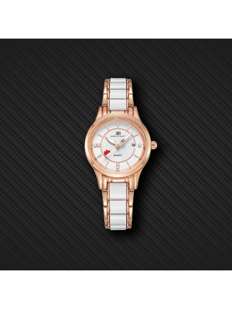 SL25D Analog Watch with Ceramic Metal Strap - K23517-RCWW, White