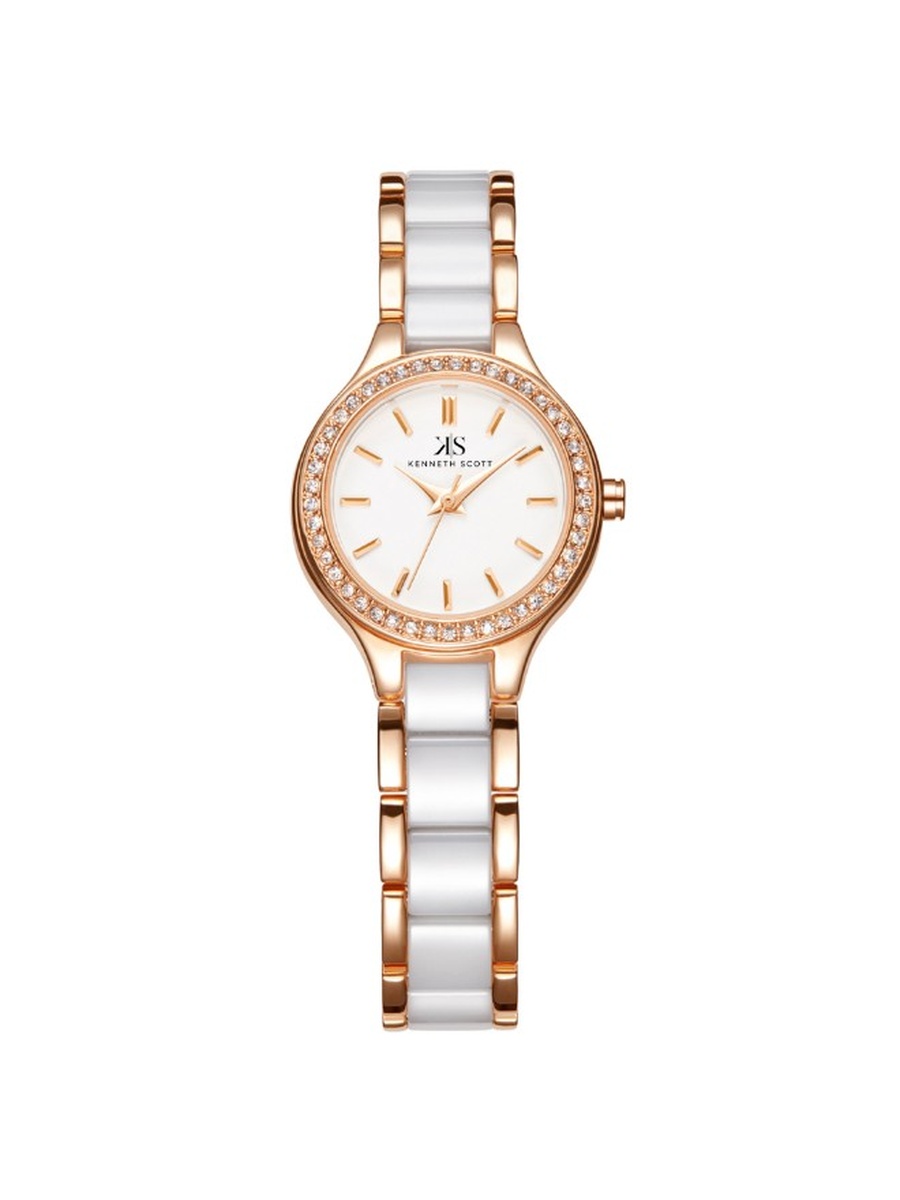 PC21 Analog Watch with Alloy Ceramic Strap - K23509-KCWW, White