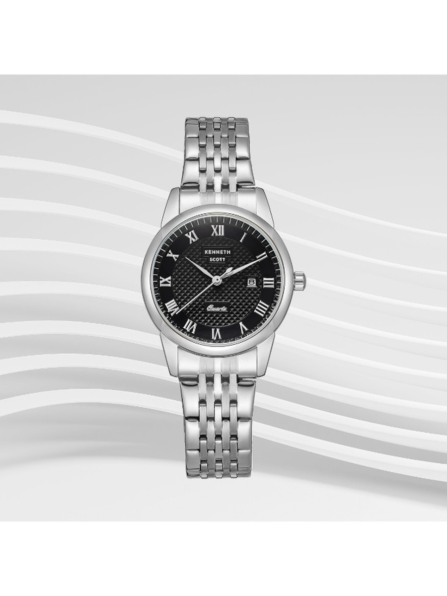 Japanese Quartz Analog Watch with Stainless Steel Strap - K23530-SBSB, Silver