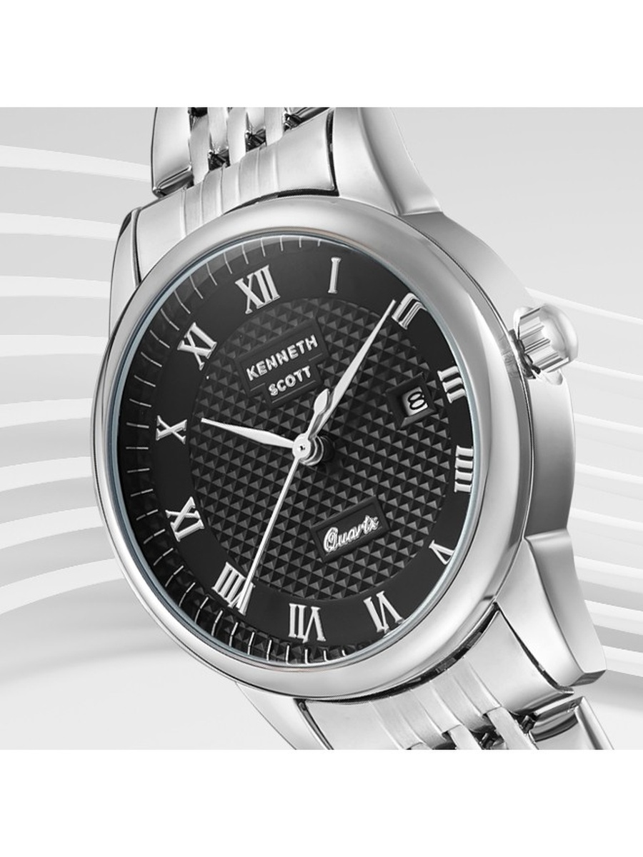 Japanese Quartz Analog Watch with Stainless Steel Strap - K23530-SBSB, Silver