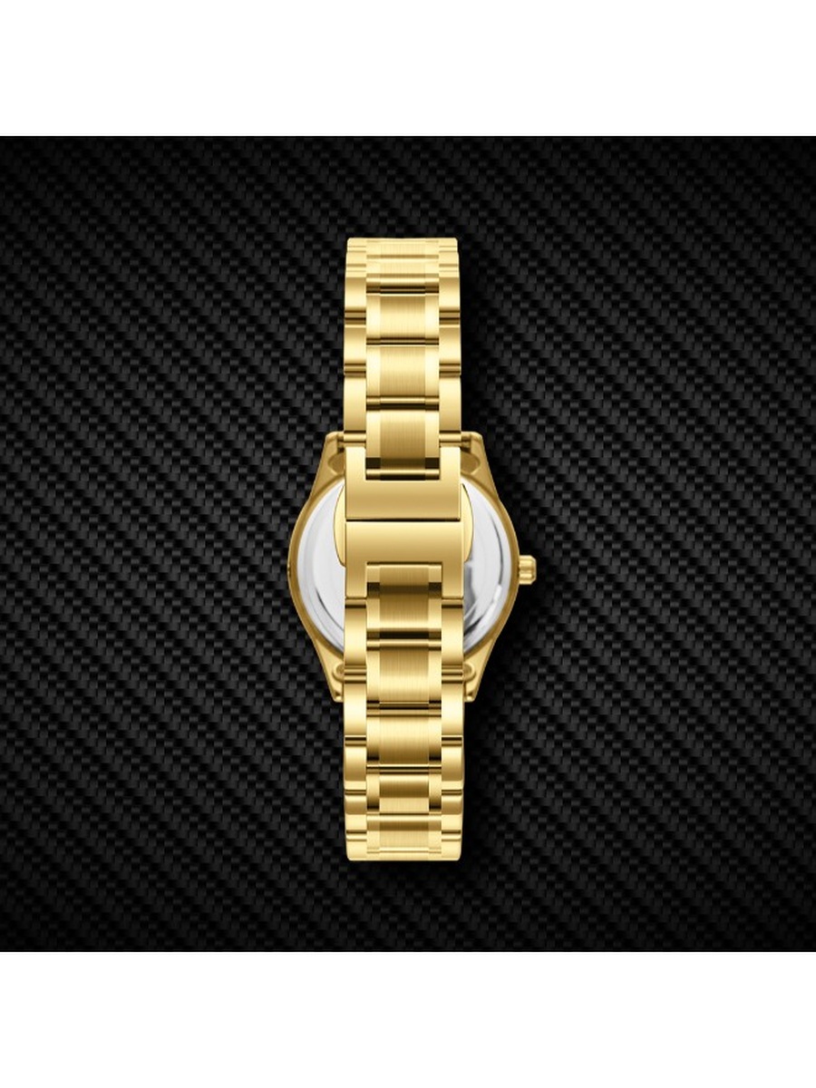 Quartz Analog Watch with Stainless Steel Strap - K25504-GBGW, Gold