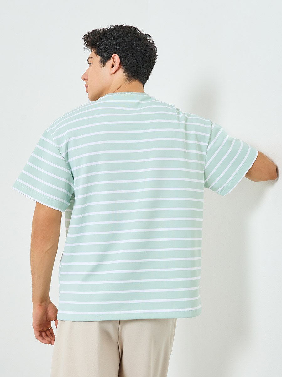 Men Striped Oversized T-Shirt