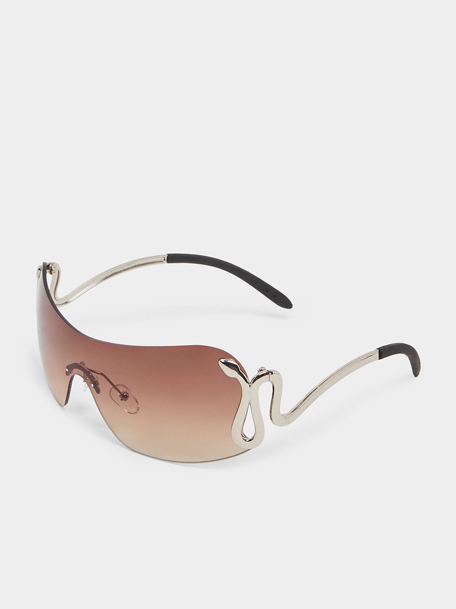 Frameless Wrap-Around Sunglasses