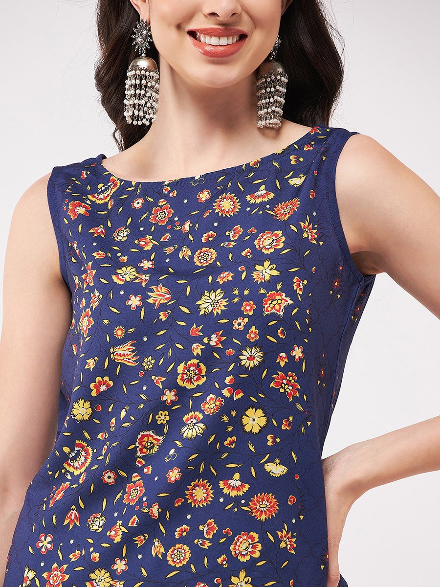 3-Piece Floral Print Top, Maxi Skirt and Shrug Set