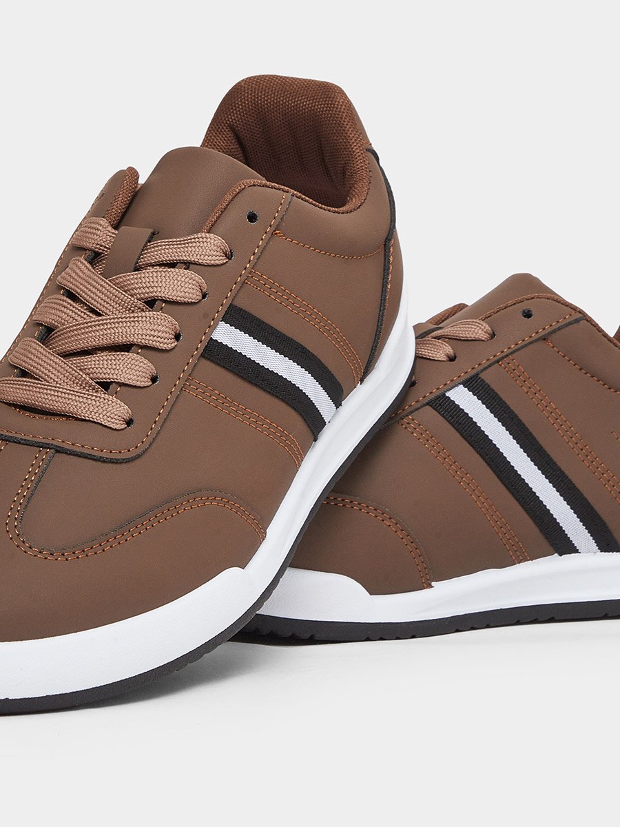 Men Brown Lace-Up Sneakers