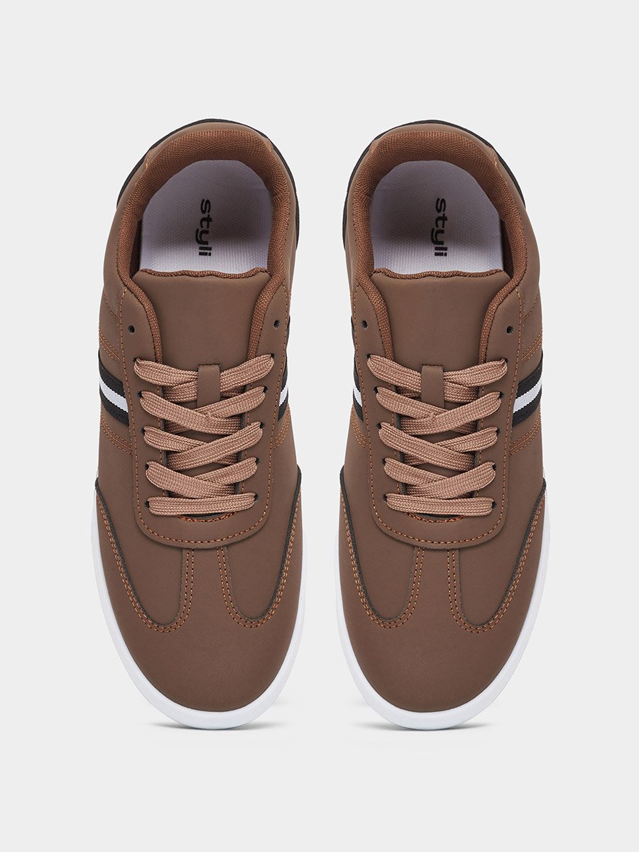 Men Brown Lace-Up Sneakers