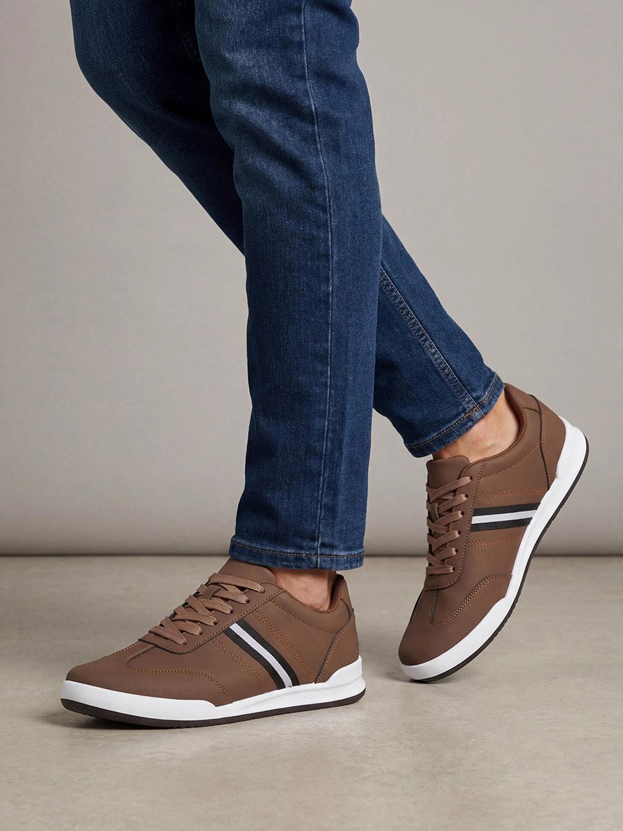 Men Brown Lace-Up Sneakers