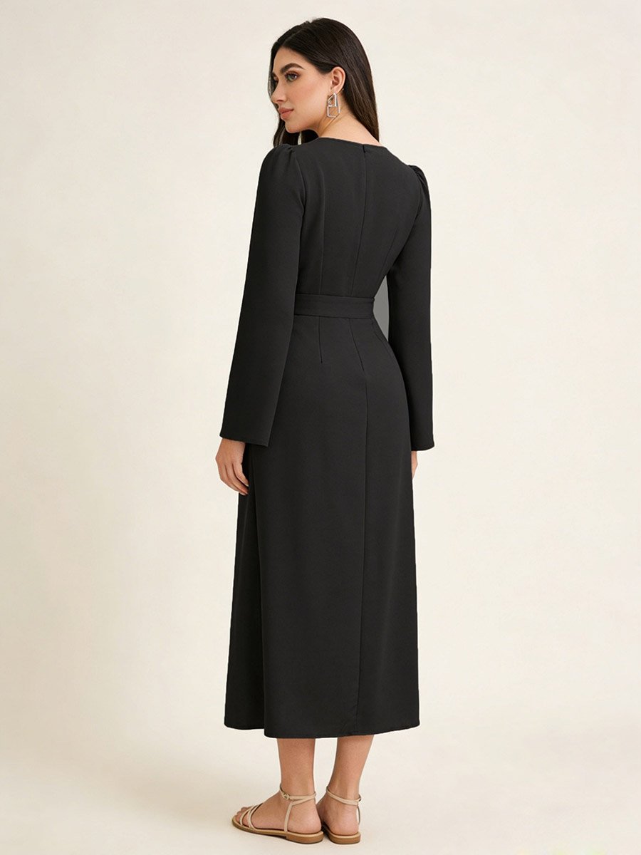 black embellished midi dress Kassidy Black Knitted Embellished Midi Dress