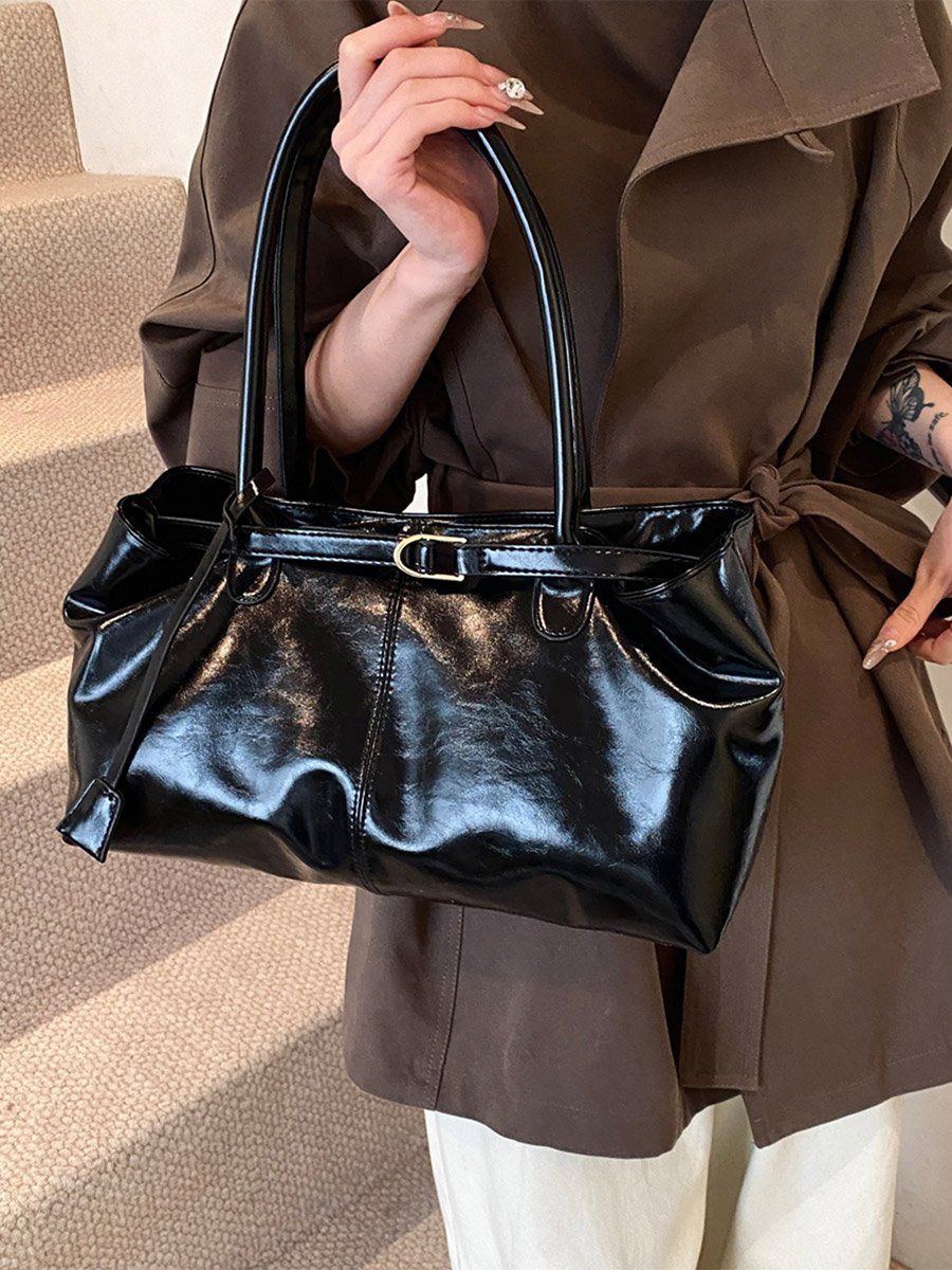 Black Double Strap Shoulder Bag