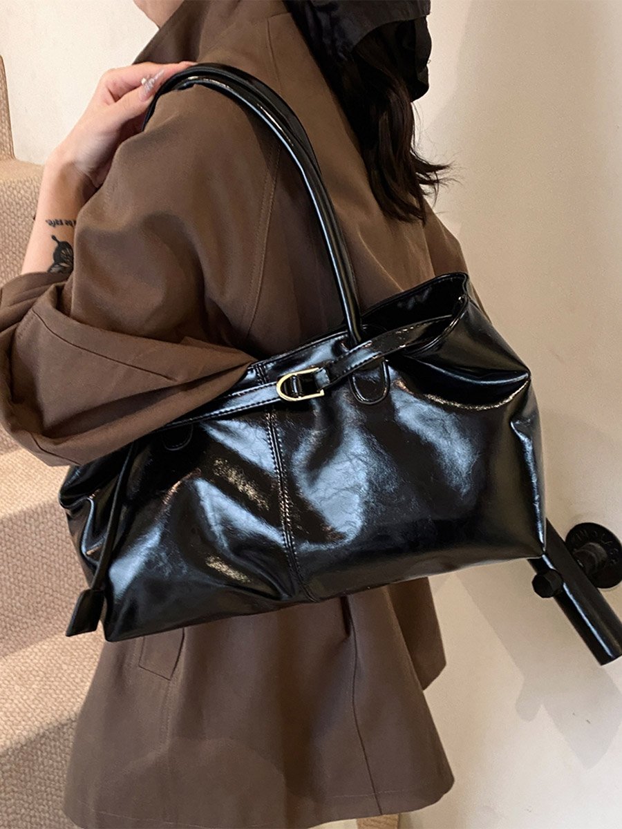 Black Double Strap Shoulder Bag
