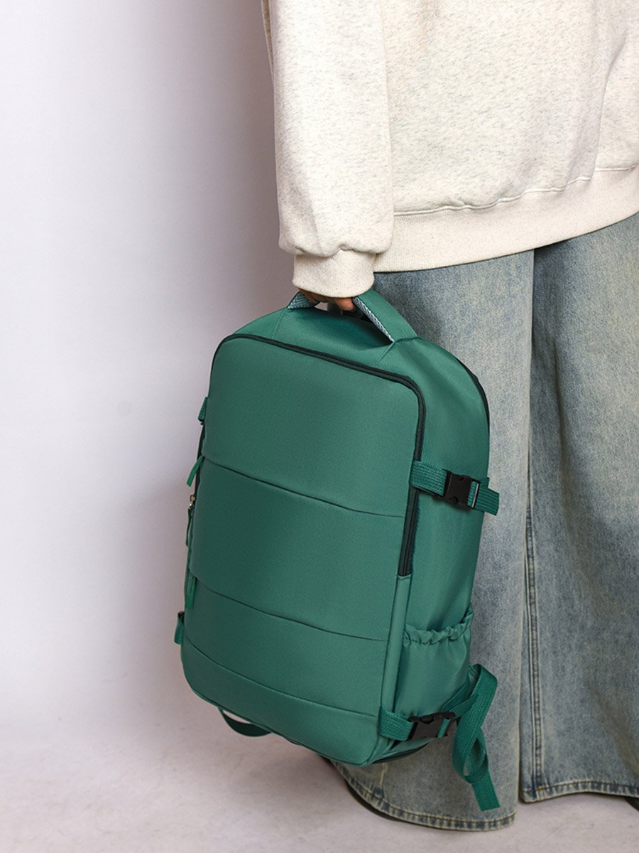 Green Zip Closure Backpack