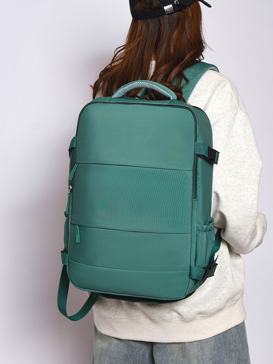 Green Zip Closure Backpack