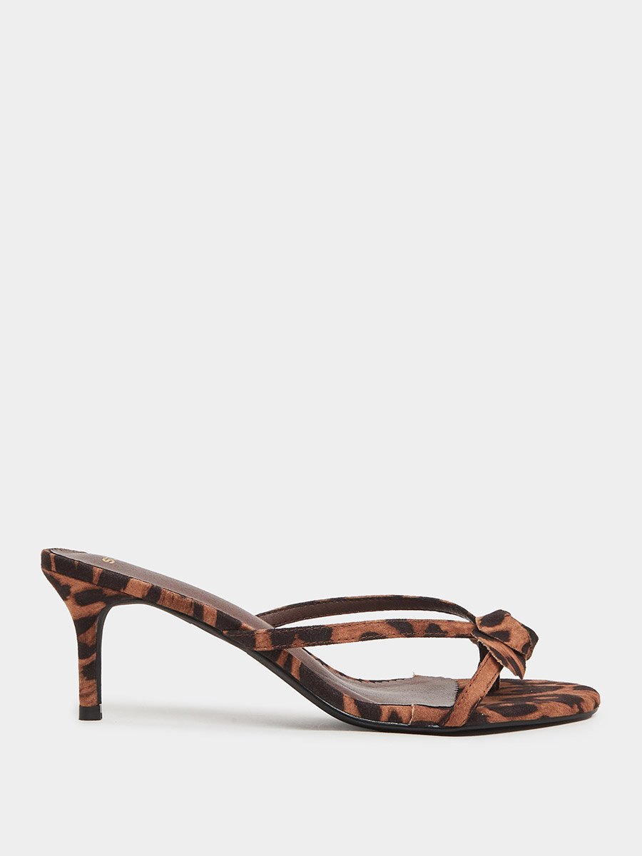 Leopard Print Stiletto Heel Sandals