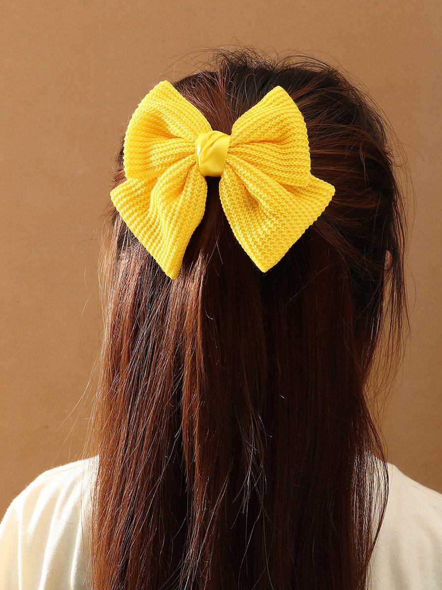 Yellow Bow Hair Clip