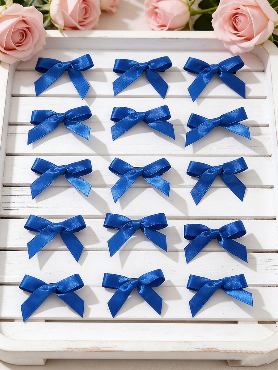 Pack of 15 - Blue Bow Hair Clips