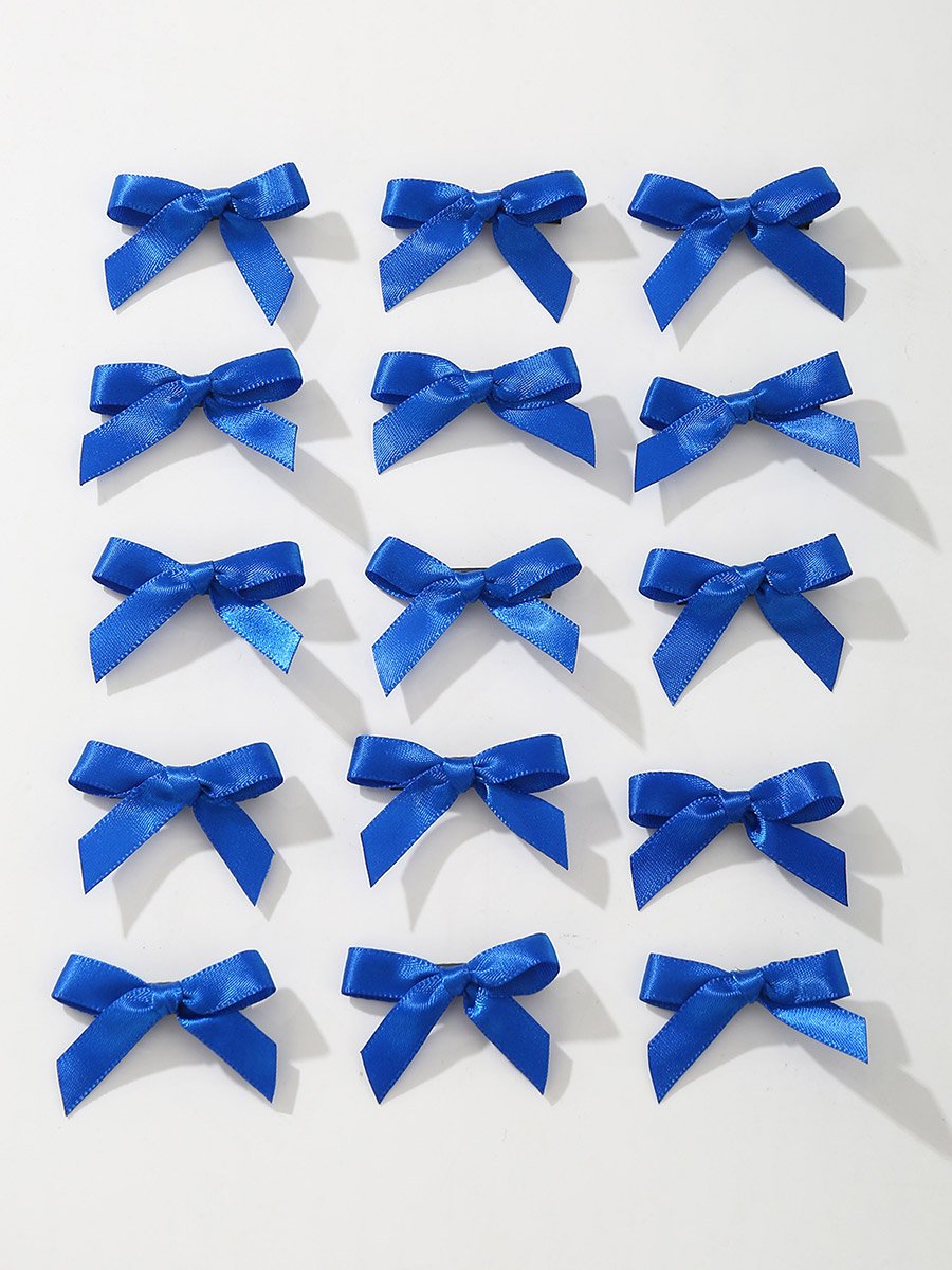 Pack of 15 - Blue Bow Hair Clips
