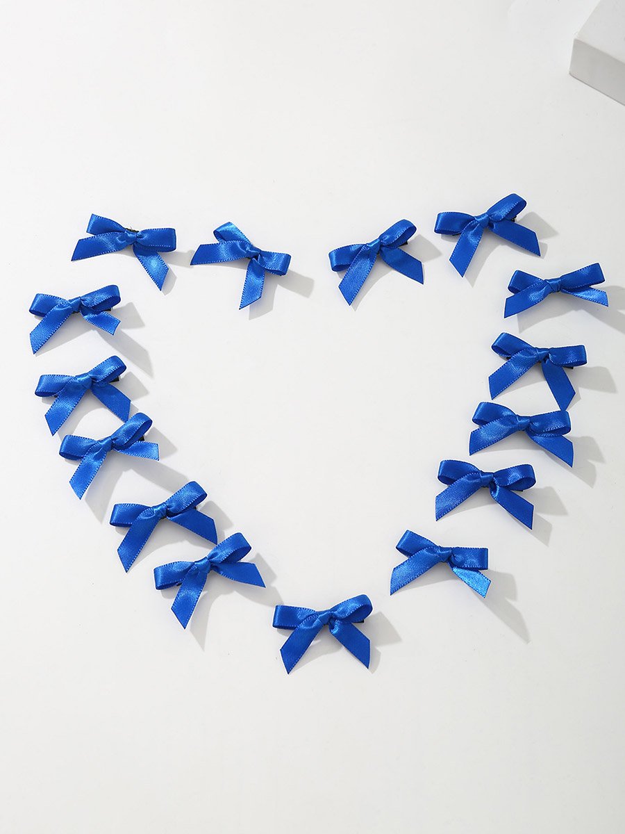 Pack of 15 - Blue Bow Hair Clips