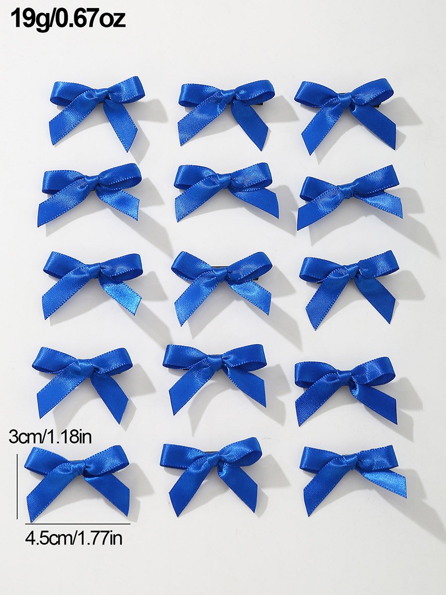 Pack of 15 - Blue Bow Hair Clips