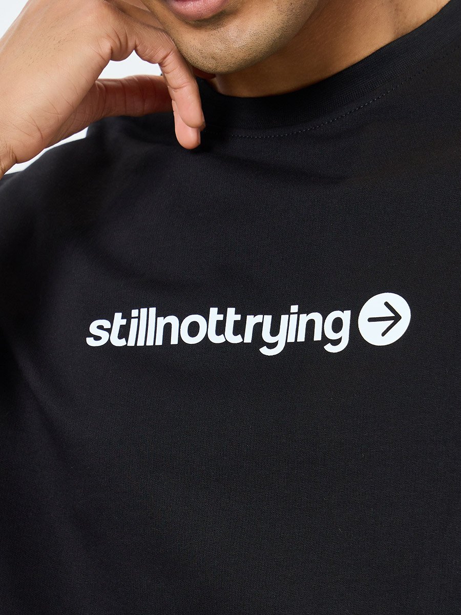 Men Black Graphic Print Cotton Oversized T-Shirt