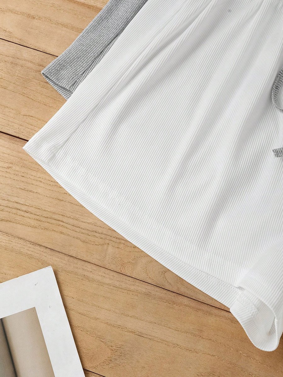 Set of 2 - Solid Cami Top and Drawstring Waist Shorts Co-Ords