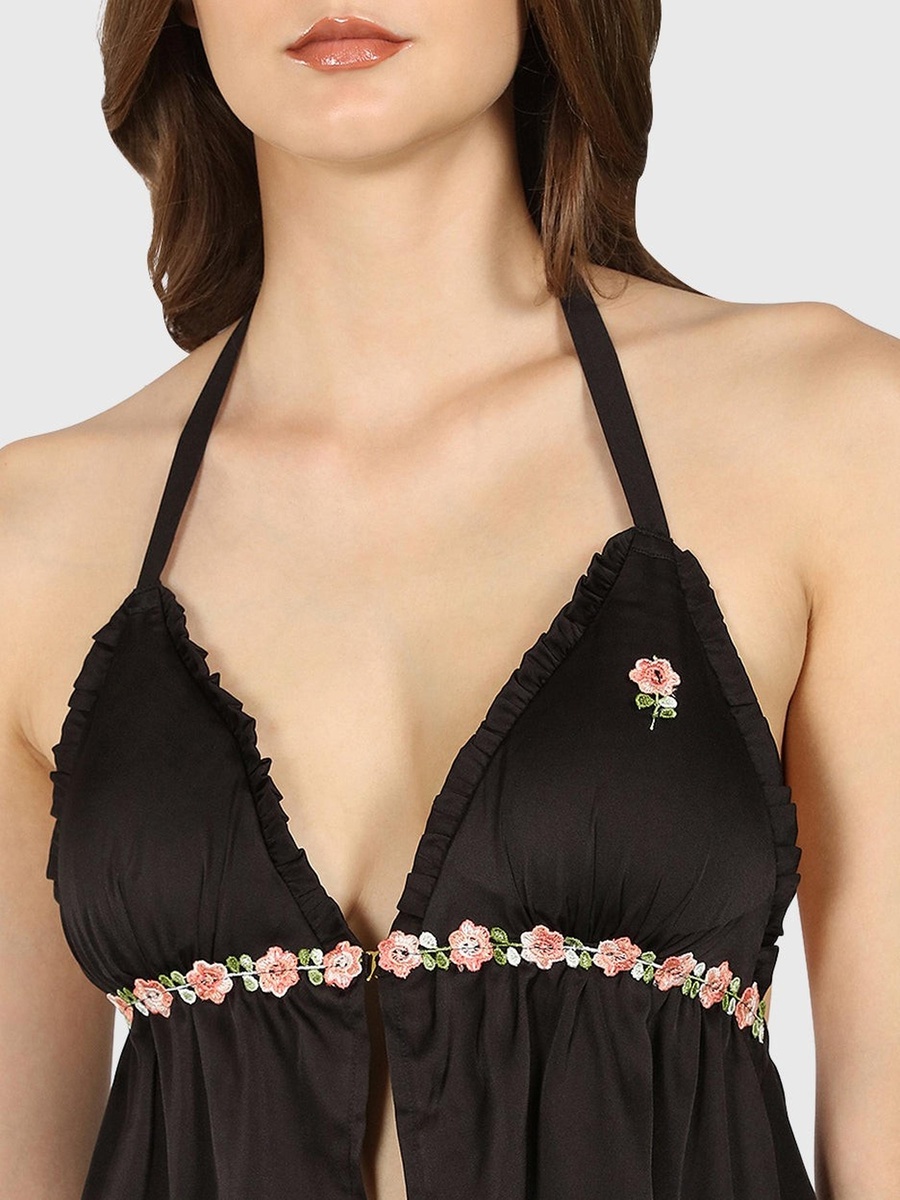 Black Floral Cami Top