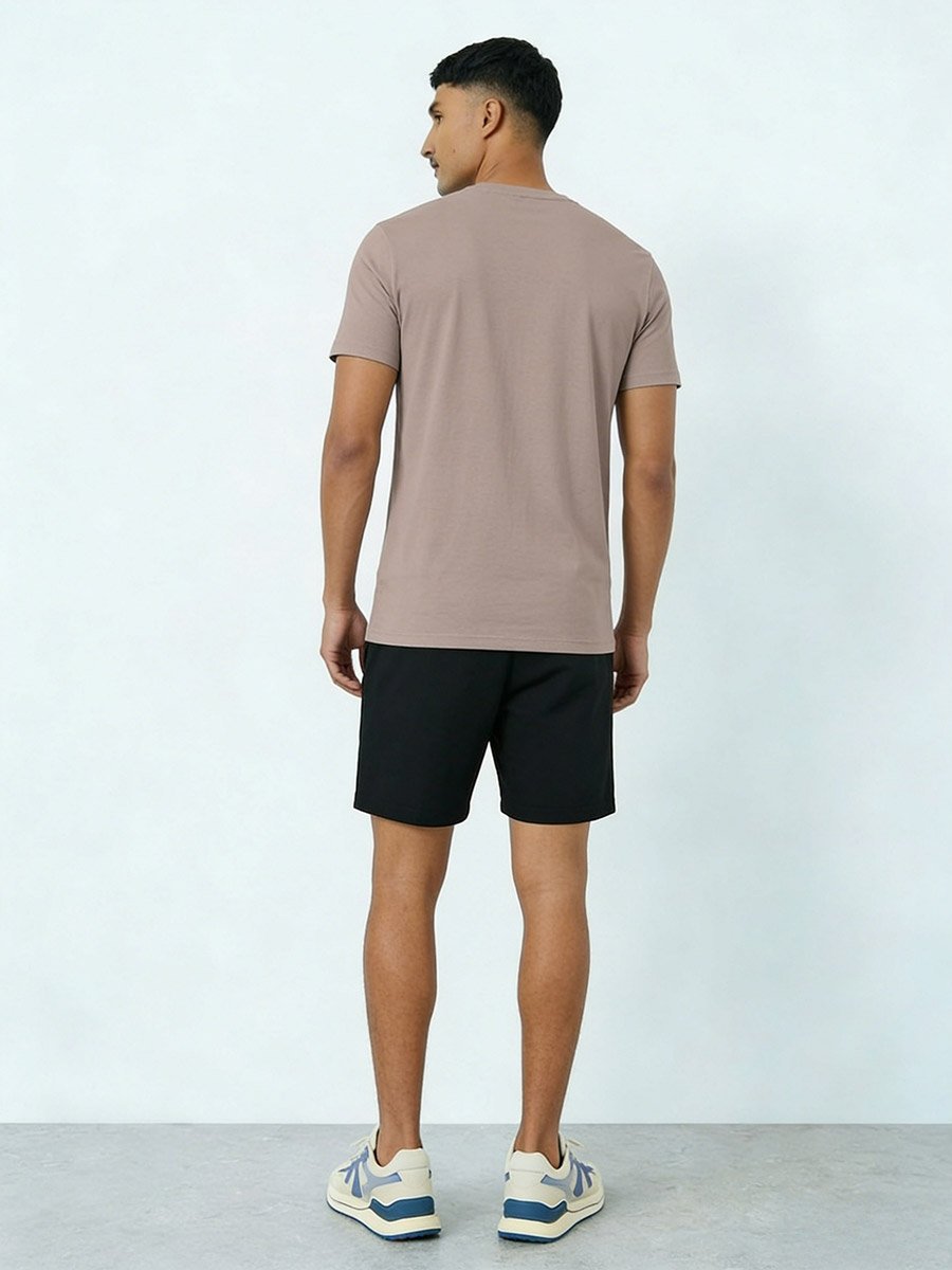 Men Graphic Round Neck T-Shirt and Shorts Set